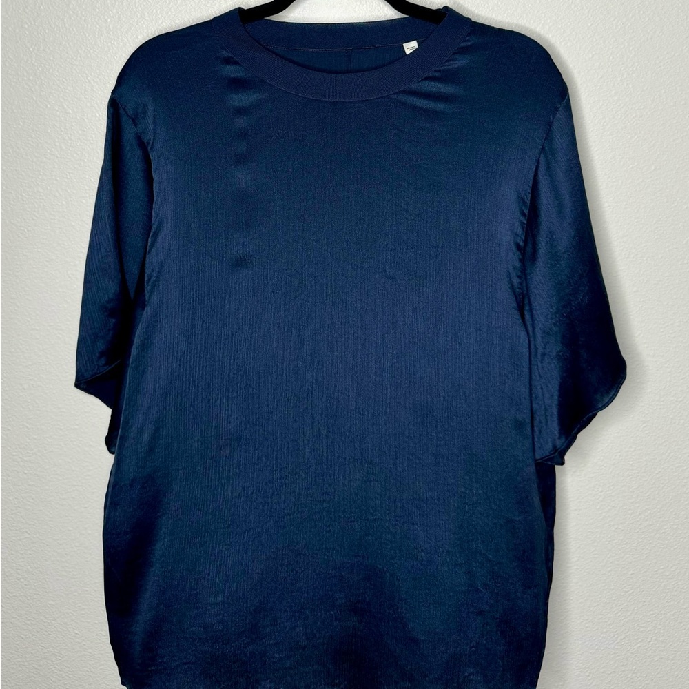 Vince Navy Blue Short Sleeve Blouse